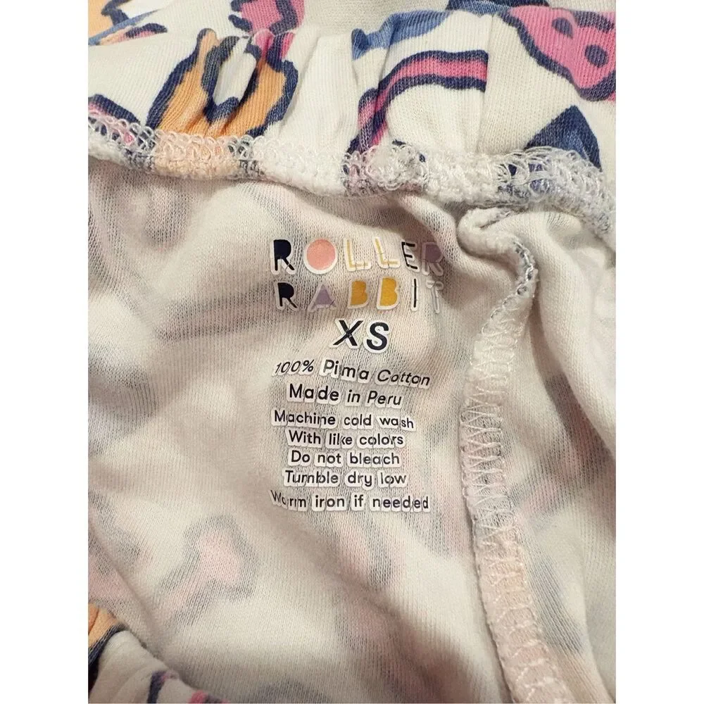 Roller Rabbit Monkey Polo Pajamas Short Set XS 100% Pima Cotton
